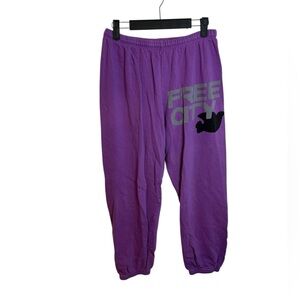 Freecity Purple Cropped Sweatpants